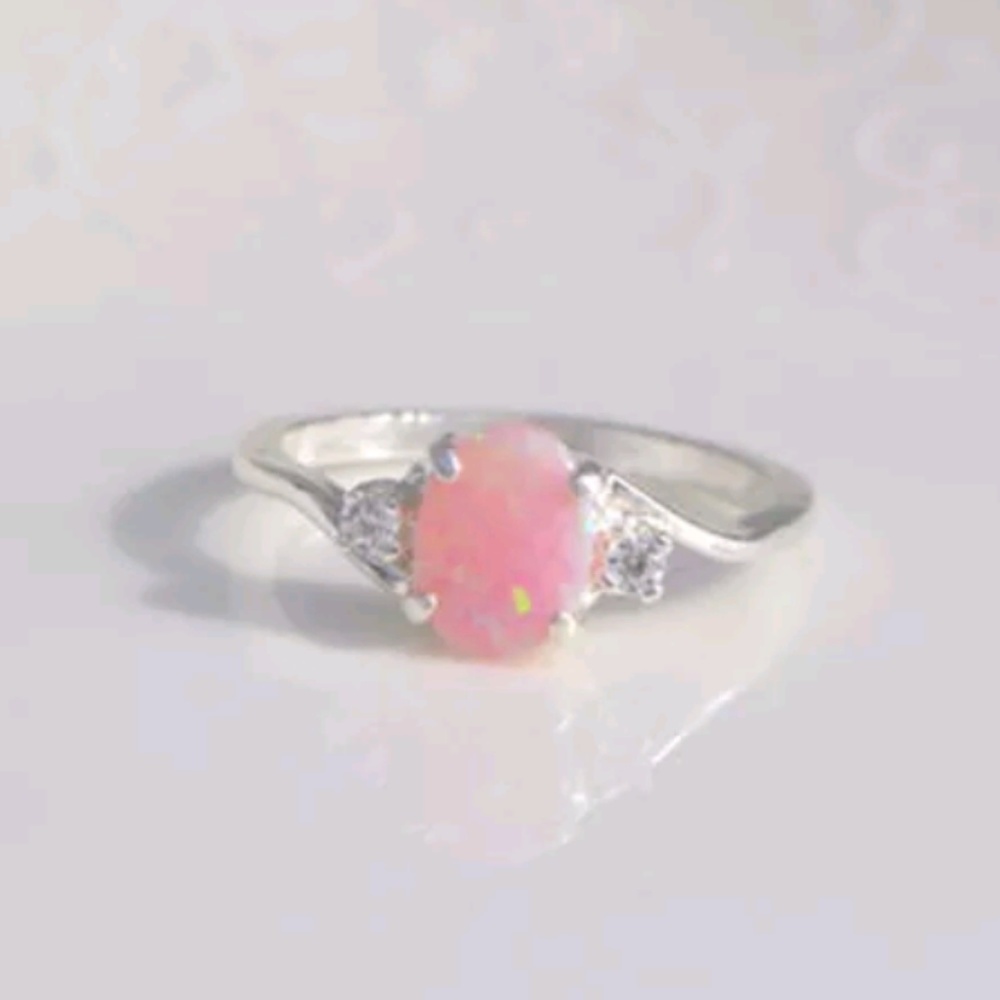 Fashion Pink Opal .925 Silver Ring
